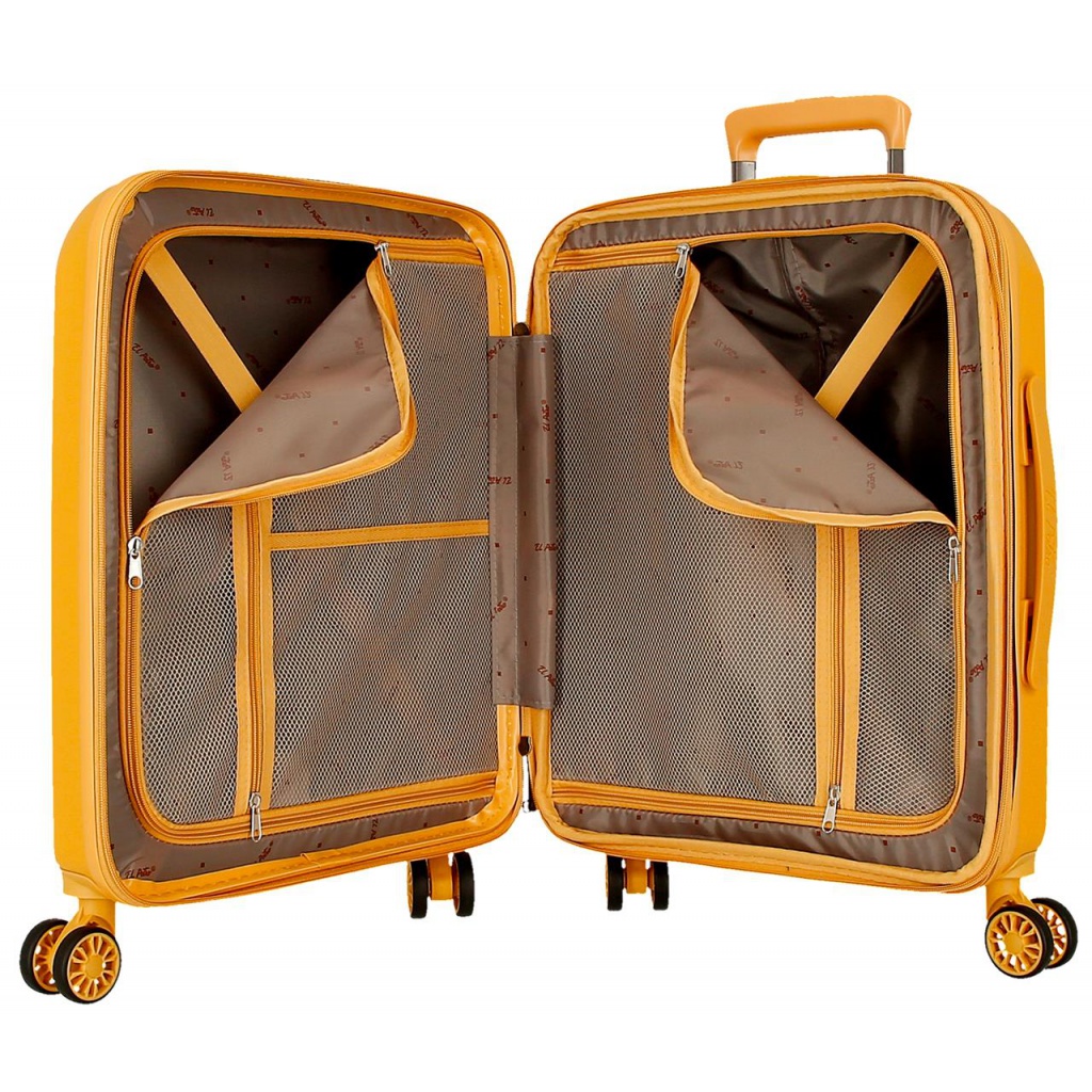 EL POTRO Vera Ochre, ABS Cestovný kufor 55x40x20cm, 37L, 5338624 (small exp.)