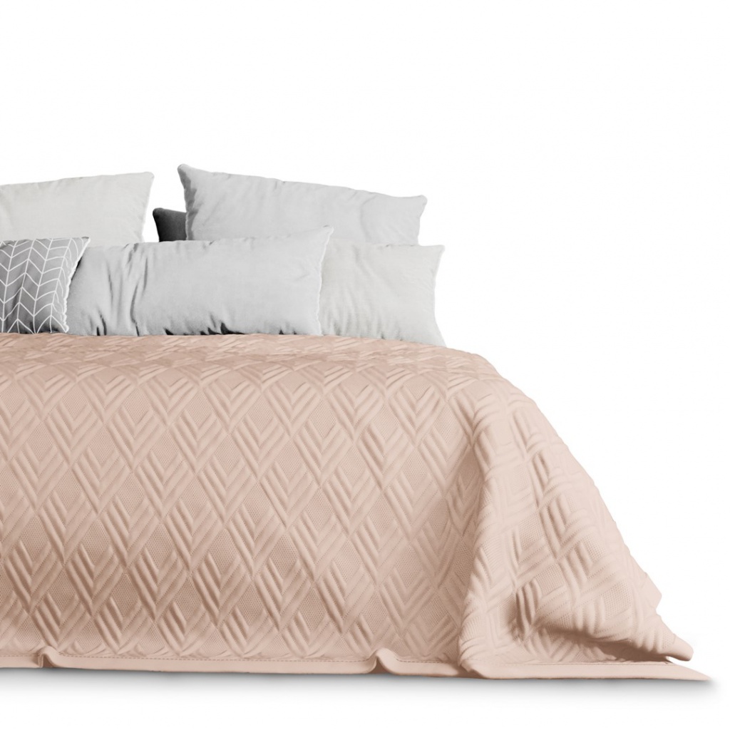 AmeliaHome, Oboustranný pléd /přehoz na postel Ophelia, 220x240 cm, pudrová růžová