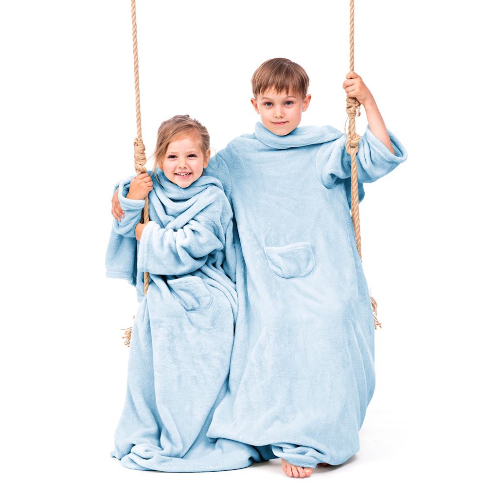 DecoKing, Dětská TV deka Lazy Kids 90x105 - světle modrá