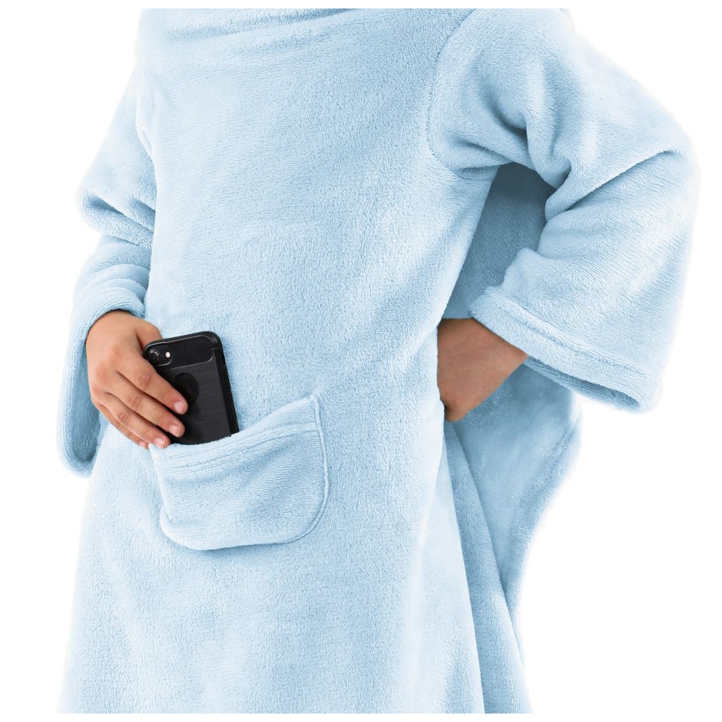 DecoKing, Detská TV deka Lazy Kids 90x105cm - svetlomodrá