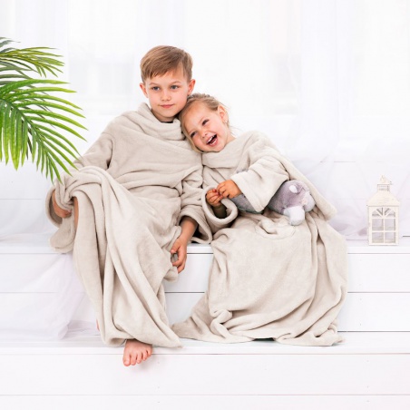DecoKing, Dětská TV deka Lazy Kids 90x105 - krémová