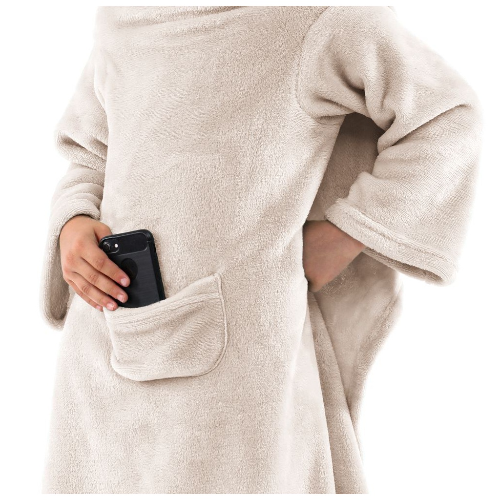 DecoKing, Dětská TV deka Lazy Kids 90x105 - krémová