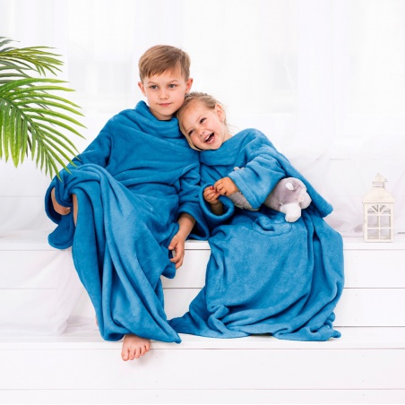 DecoKing, Dětská TV deka Lazy Kids 90x105 - modrá