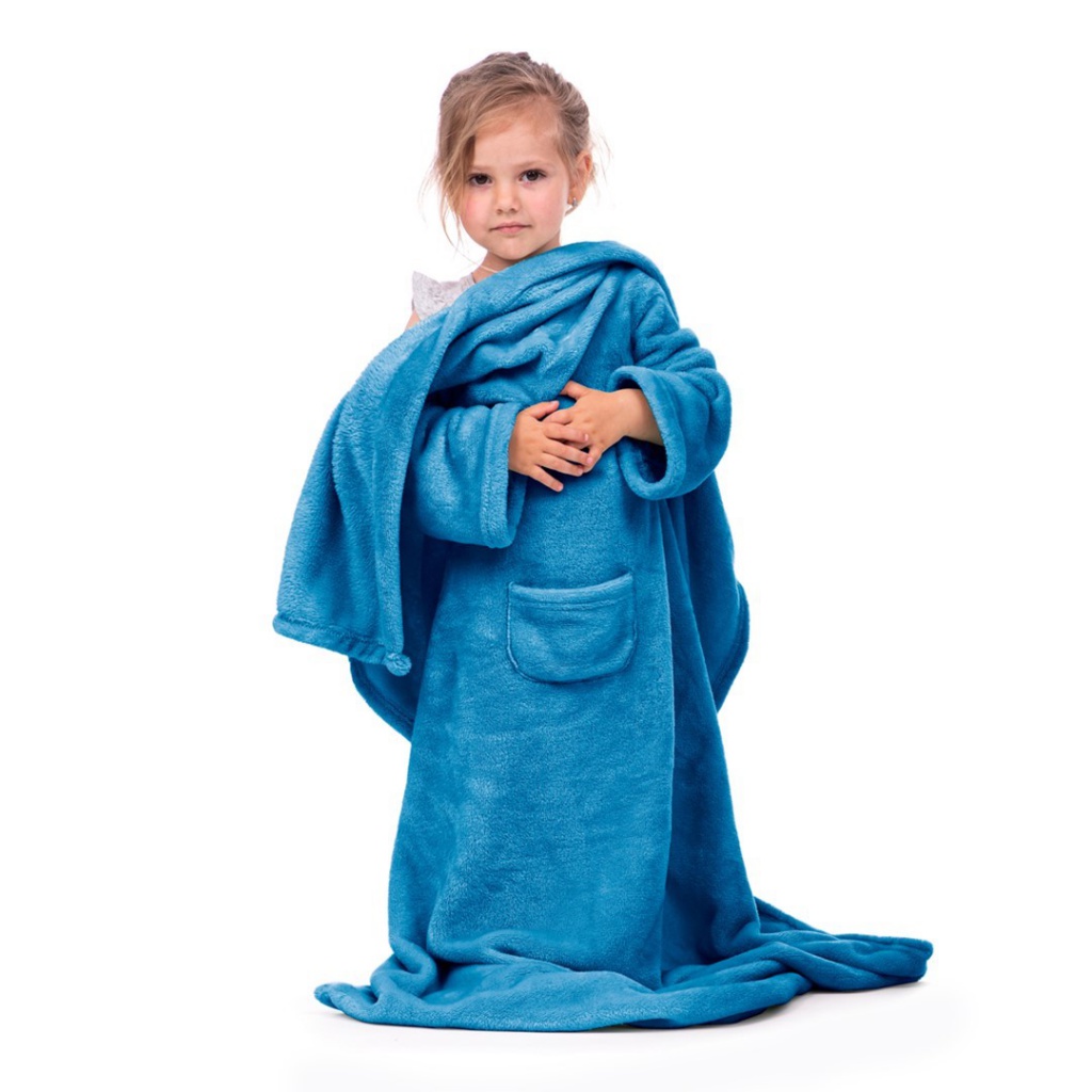 DecoKing, Dětská TV deka Lazy Kids 90x105 - modrá