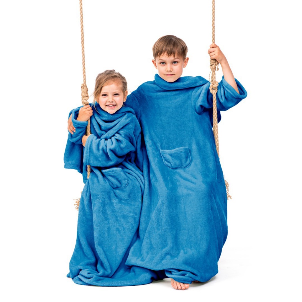 DecoKing, Dětská TV deka Lazy Kids 90x105 - modrá