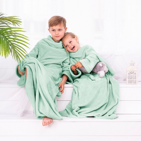 DecoKing, Dětská TV deka Lazy Kids 90x105 - světle zelená