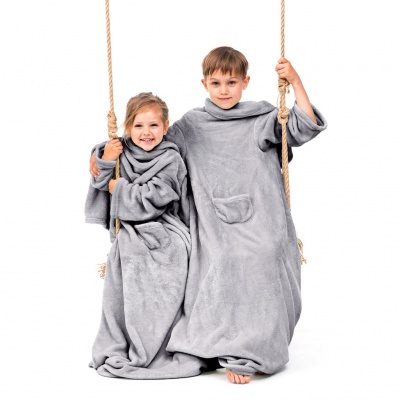 DecoKing, Detská TV deka Lazy Kids 90x105cm - šedá DecoKing, Detská TV deka Lazy Kids 90x105cm - šedá