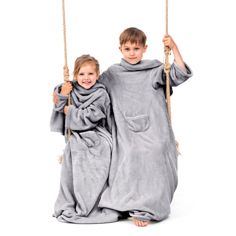 DecoKing, Detská TV deka Lazy Kids 90x105cm - šedá DecoKing, Detská TV deka Lazy Kids 90x105cm - šedá