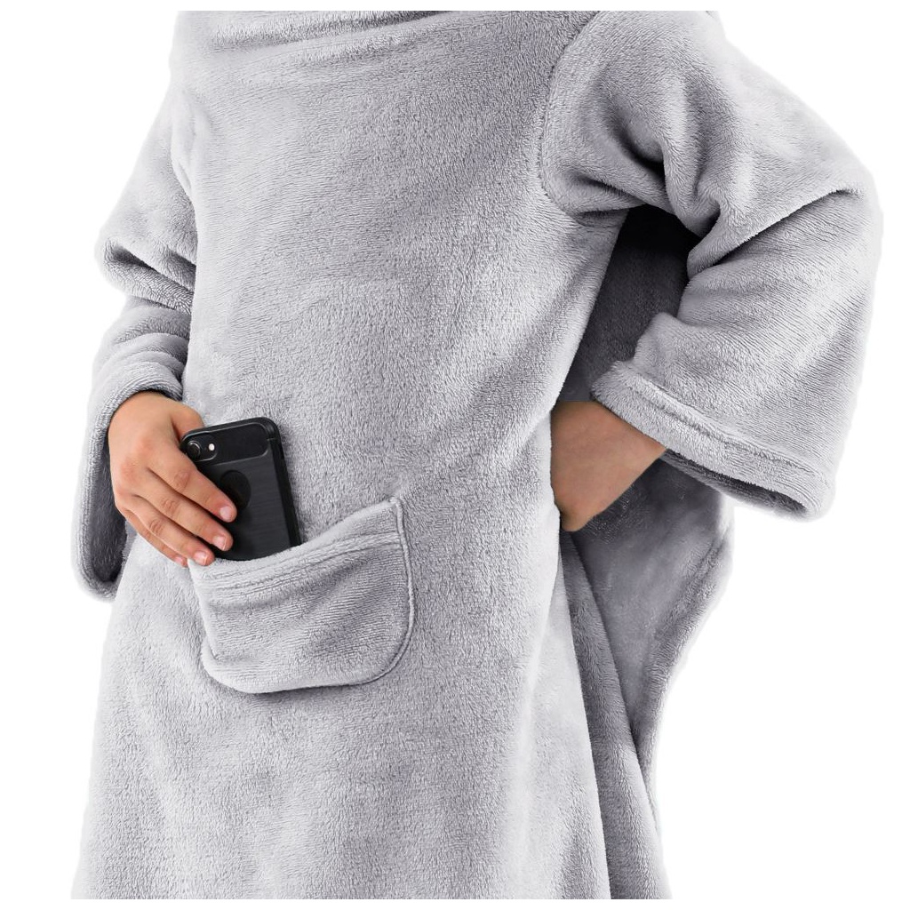 DecoKing, Dětská TV deka Lazy Kids 90x105 - šedá