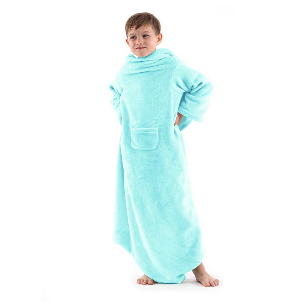 DecoKing, Dětská TV deka Lazy Kids 90x105 - tyrkysová