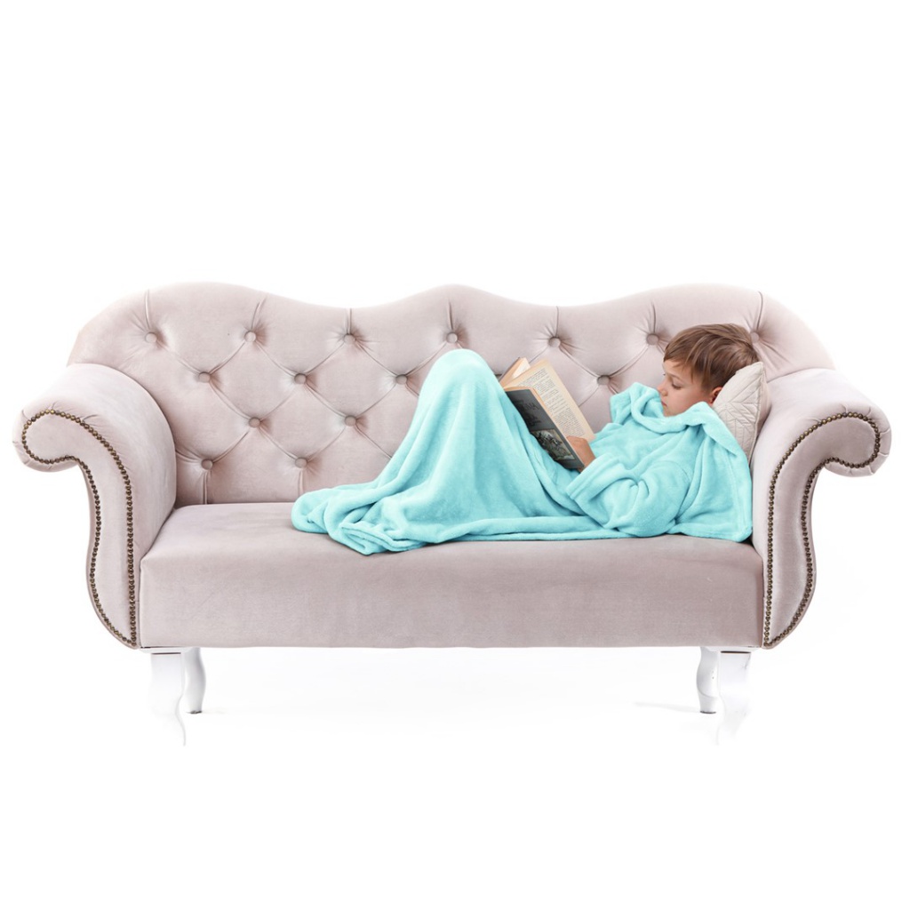 DecoKing, Dětská TV deka Lazy Kids 90x105 - tyrkysová