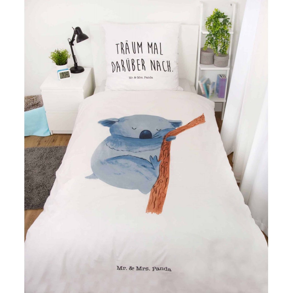 Oboustranné bavlněné povlečení Herding Mr. & Mrs. Panda, 140/200+70/90
