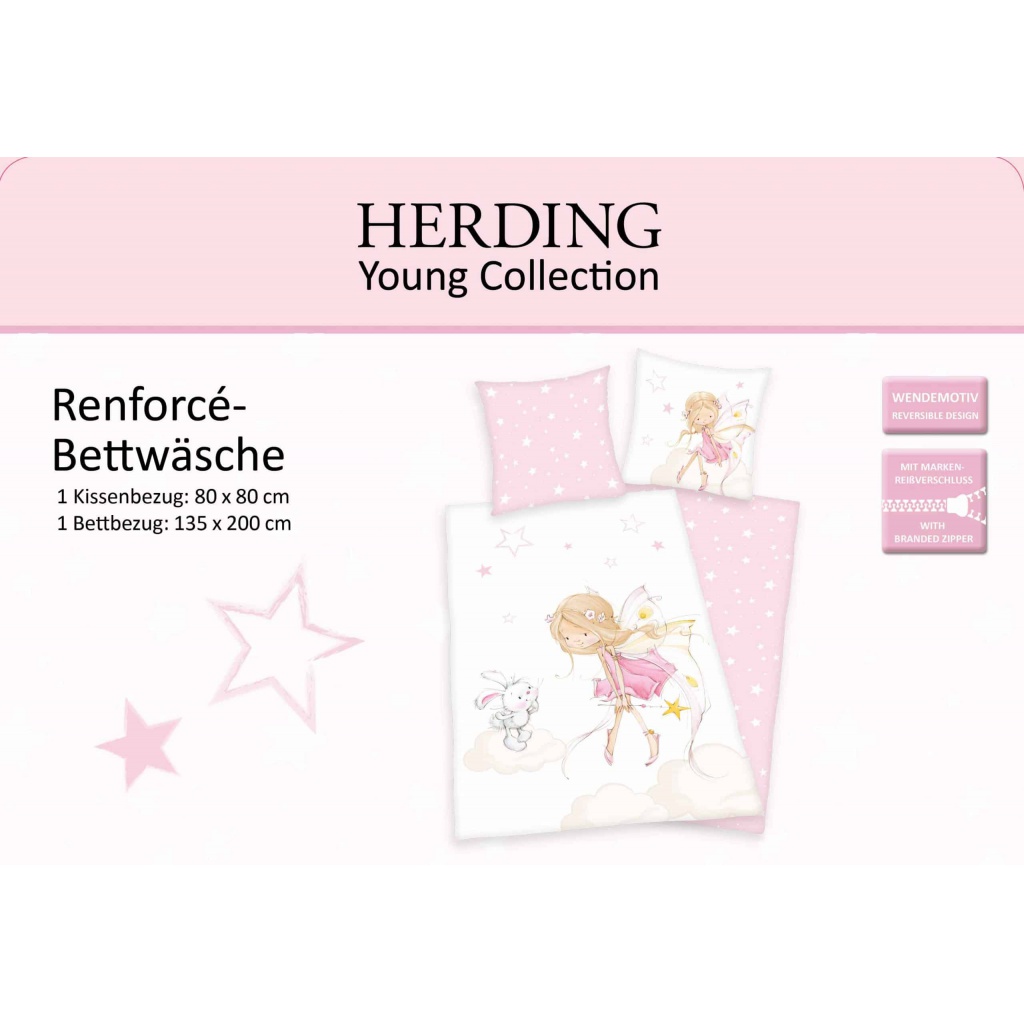 HERDING Oboustranné bavlněné povlečení MALÁ VÍLA, 140/200+70/90