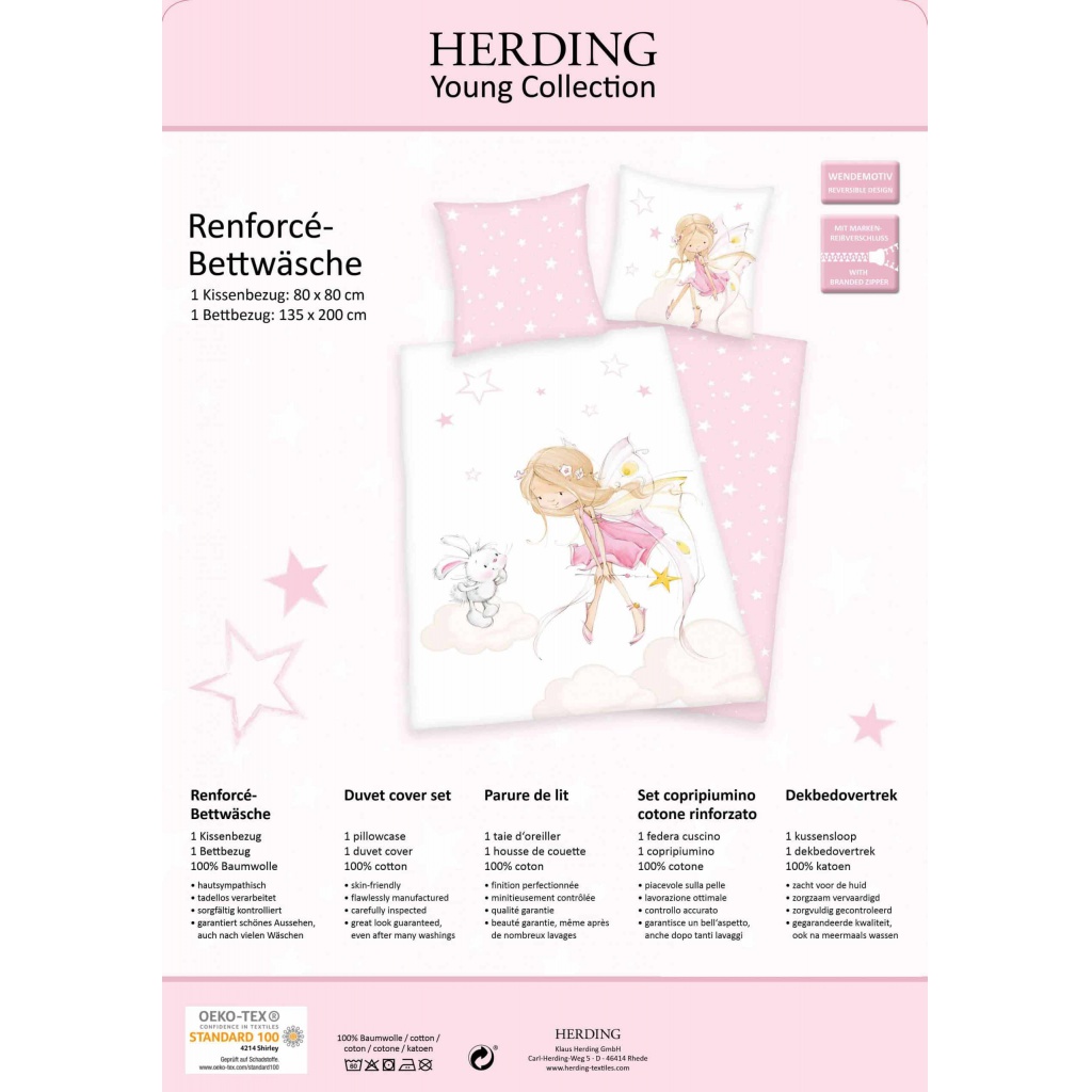 HERDING Oboustranné bavlněné povlečení MALÁ VÍLA, 140/200+70/90