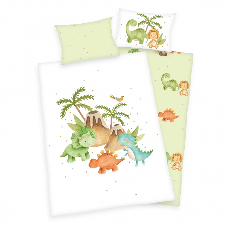Herding Green, Dětské povlečení do postýlky BABY DINOS, 100/135+40/60 Herding Green, Dětské povlečení do postýlky BABY DINOS, 100/135+40/60