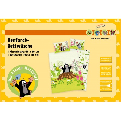 Dětské bavlněné povlečení do postýlky Herding KRTKO, 100/135+40/60