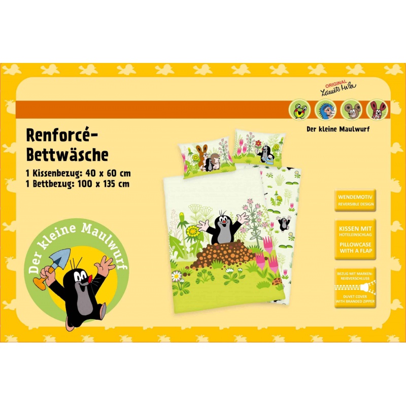 Detské bavlnené obliečky KRTKO Renforcé 100×135 + 40×60 | Herding