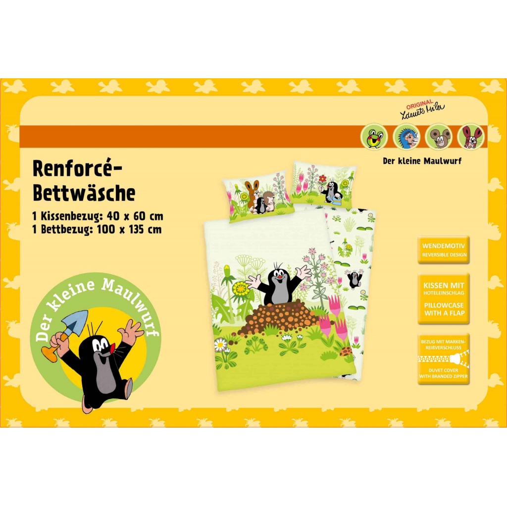 Detské bavlnené obliečky KRTKO Renforcé 100×135 + 40×60 | Herding