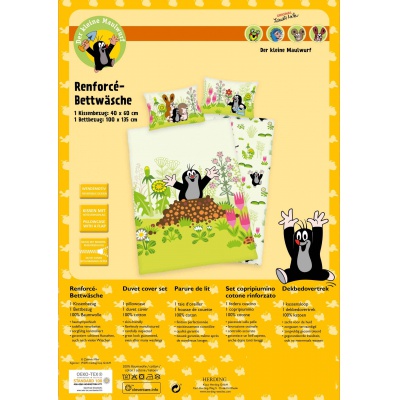 Dětské bavlněné povlečení do postýlky Herding KRTKO, 100/135+40/60