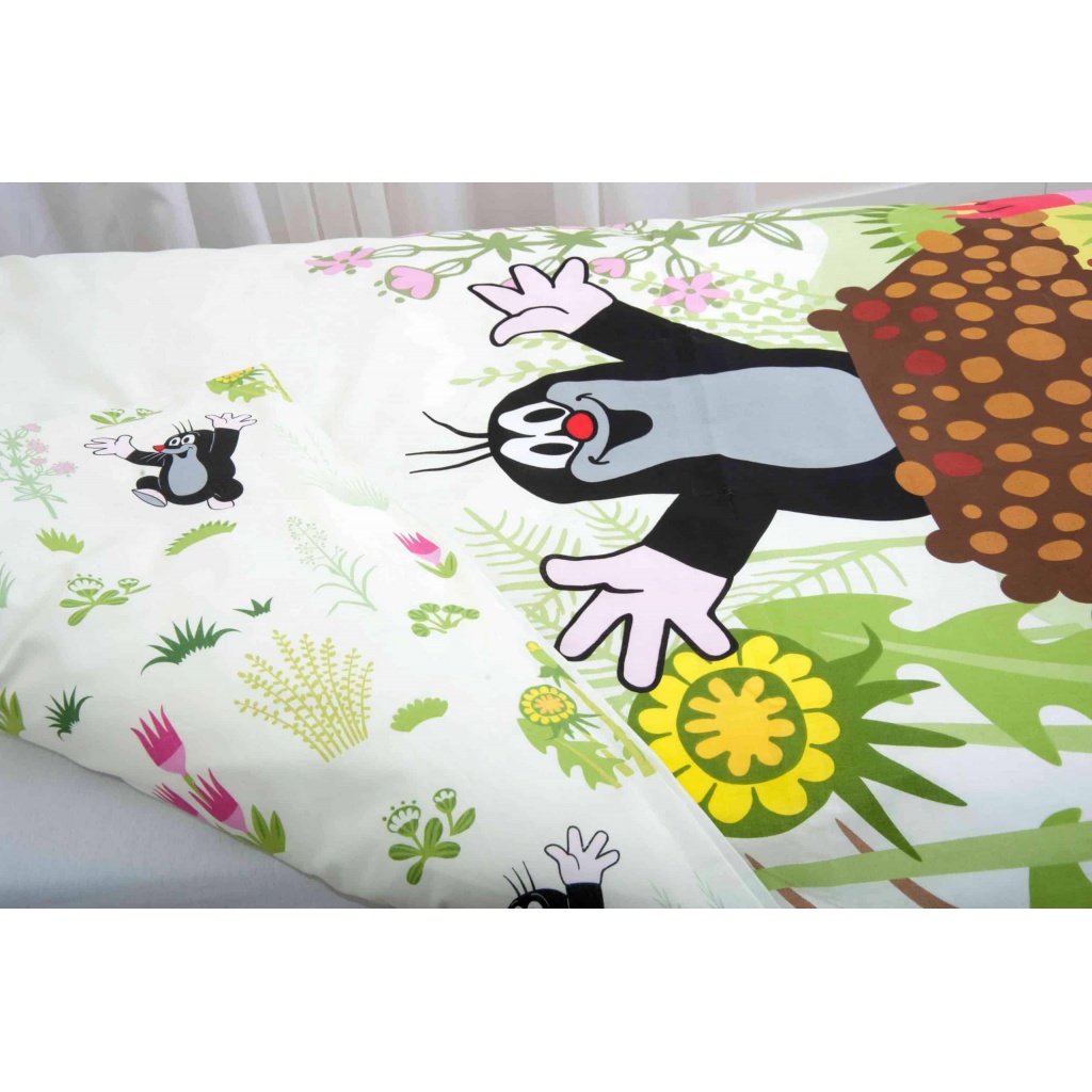 Dětské flanelové povlečení do postýlky Herding KRTKO, 100/135+40/60