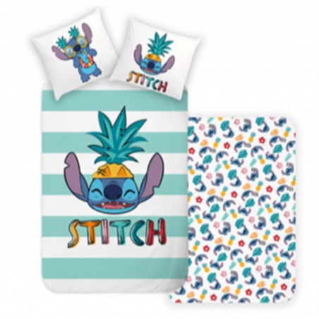Oboustranné bavlněné povlečení Carbotex Lilo & Stitch, 140/200+70/90, STITCH246935