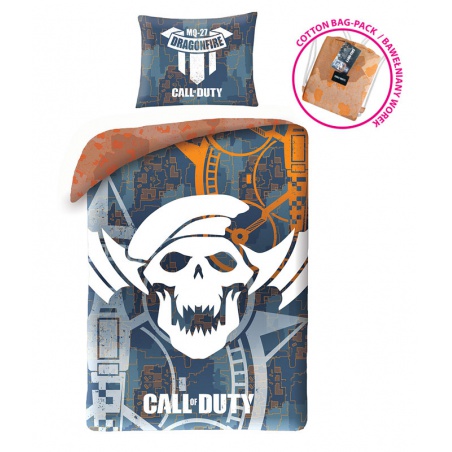 Bavlněné povlečení v sáčku Halantex CALL OF DUTY,140/200+70/90, COD5530BL