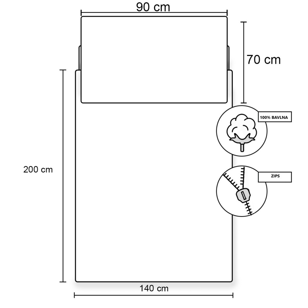 Oboustranné bavlněné povlečení Halantex Jurský Park, 140/200+70/90, JWC9502