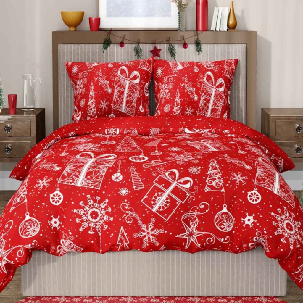 Oboustranné vánoční povlečení na dvoulůžko, 220/200+2x70/80, ROT231171