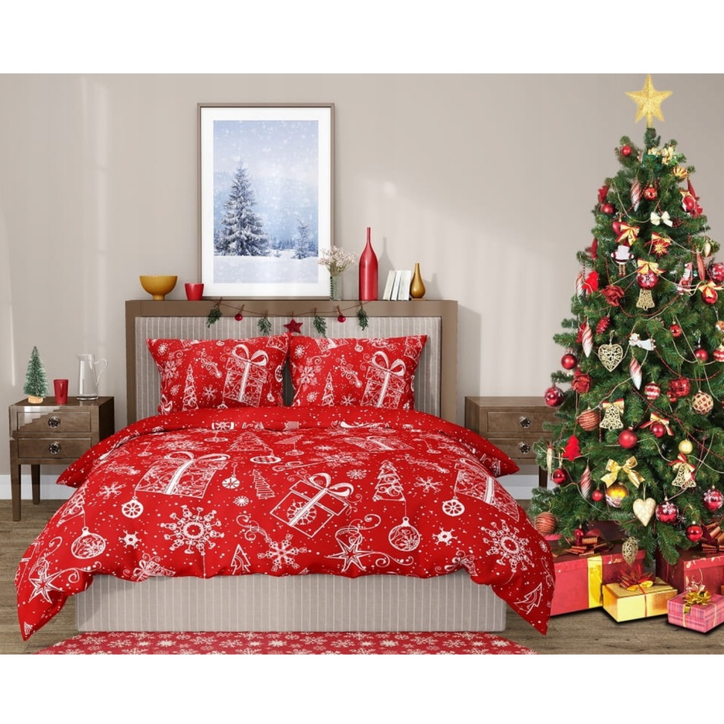Oboustranné vánoční povlečení na dvoulůžko, 220/200+2x70/80, ROT231171