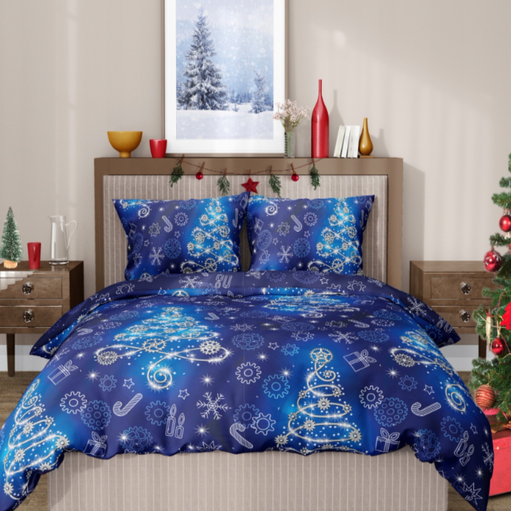 Obojstranné vianočné obliečky na dvojposteľ, 220/200+2x70/80, ROT235039