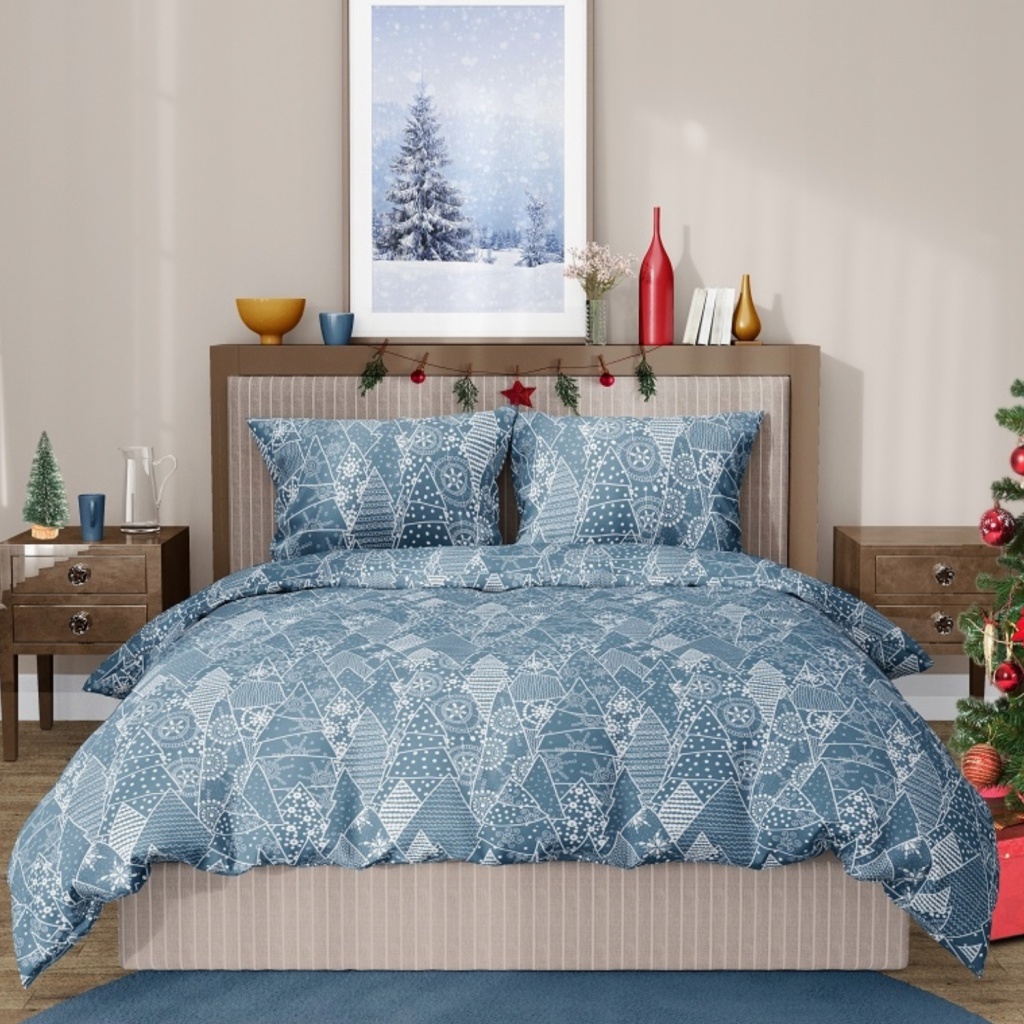 Obojstranné vianočné obliečky na dvojposteľ ICE, 220/200+2x70/80, ROT226013