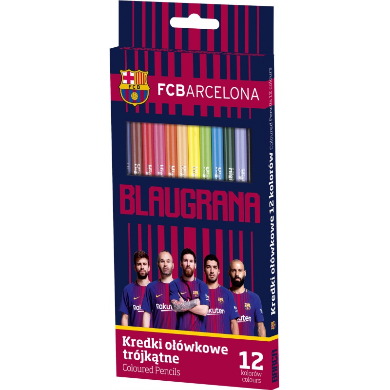 Ergonomické trojhranné farbičky 12ks FC BARCELONA, FC-214, 312018005 Ergonomické trojhranné farbičky 12ks FC BARCELONA, FC-214, 312018005