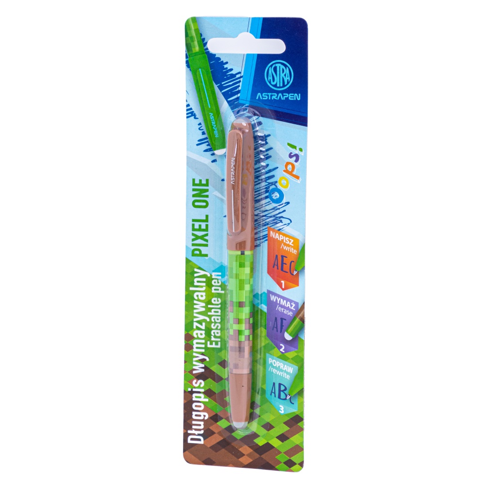 Gumovatelné pero OOPS! Pixel One, 0,6mm, modré, blistr, mix barev, 201023015