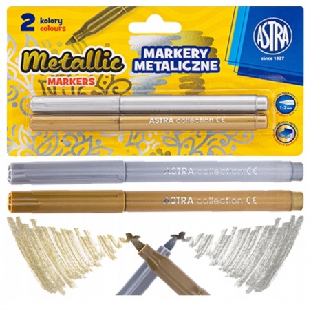 Metalické fixy ASTRA - Zlatá a stříbrná sada (2ks), 207023002