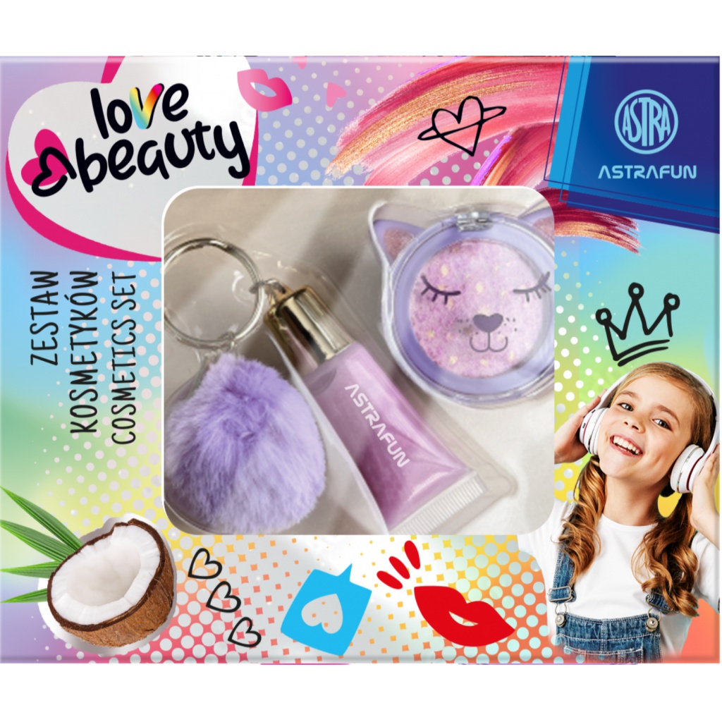 Beauty set AstraFUN balzám na rty a lesk na rty, kokosový, 712024008