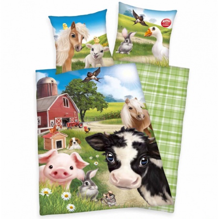 Oboustranné bavlněné povlečení Herding FARM WORLD, 140/200+70/90