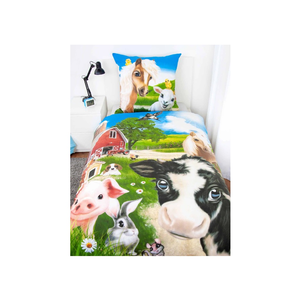 Obojstranné bavlnené obliečky Herding FARM WORLD, 140/200+70/90