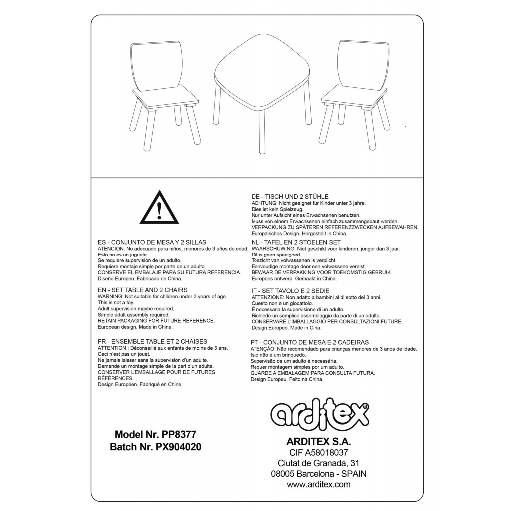 Dětský dřevěný stolek + 2 židle Mickey Mouse Iconic, WD16731