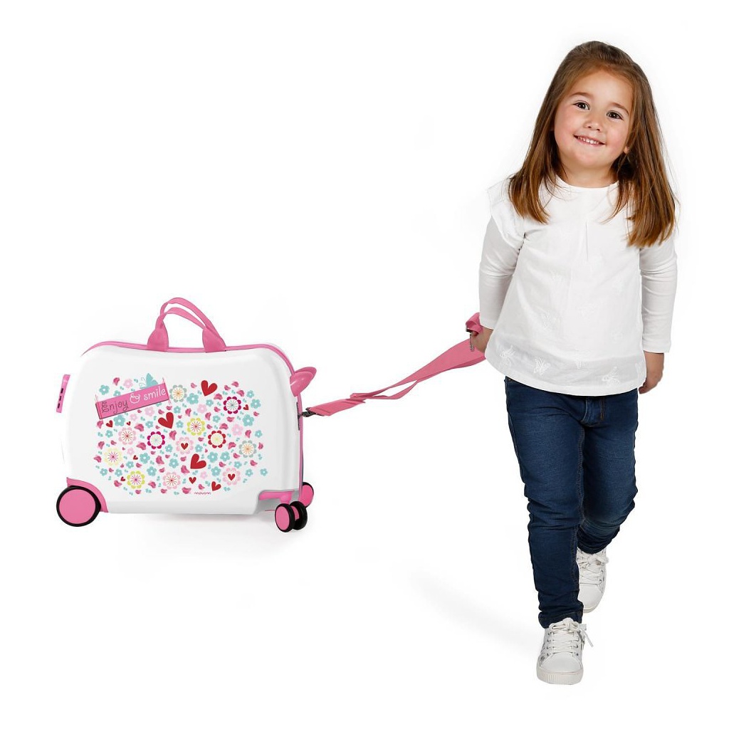 Dětský cestovní kufr na kolečkách / odrážedlo ENJOY AND SMILE, 34L, 3729864