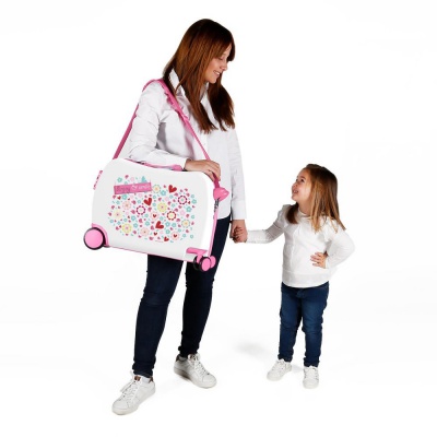 Dětský cestovní kufr na kolečkách / odrážedlo ENJOY AND SMILE, 34L, 3729864