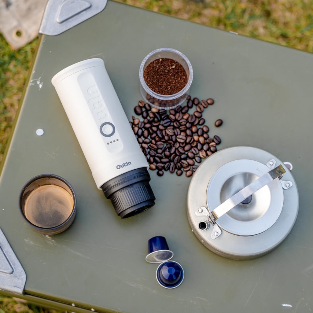 Outin Nano Portable Espresso Machine – Pearl White