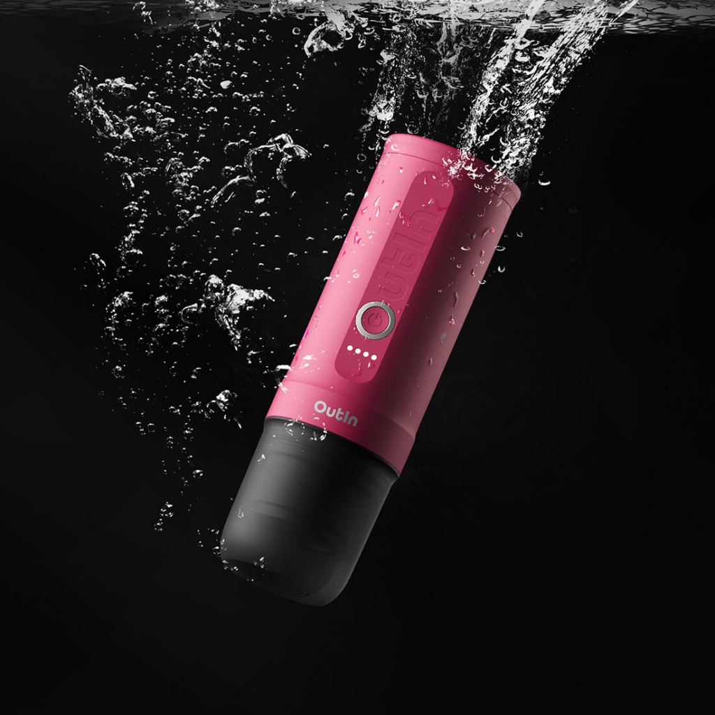 Outin Nano Portable Espresso Machine – Crimson Red s 20 barovým tlakom a integrovaným ohrevom