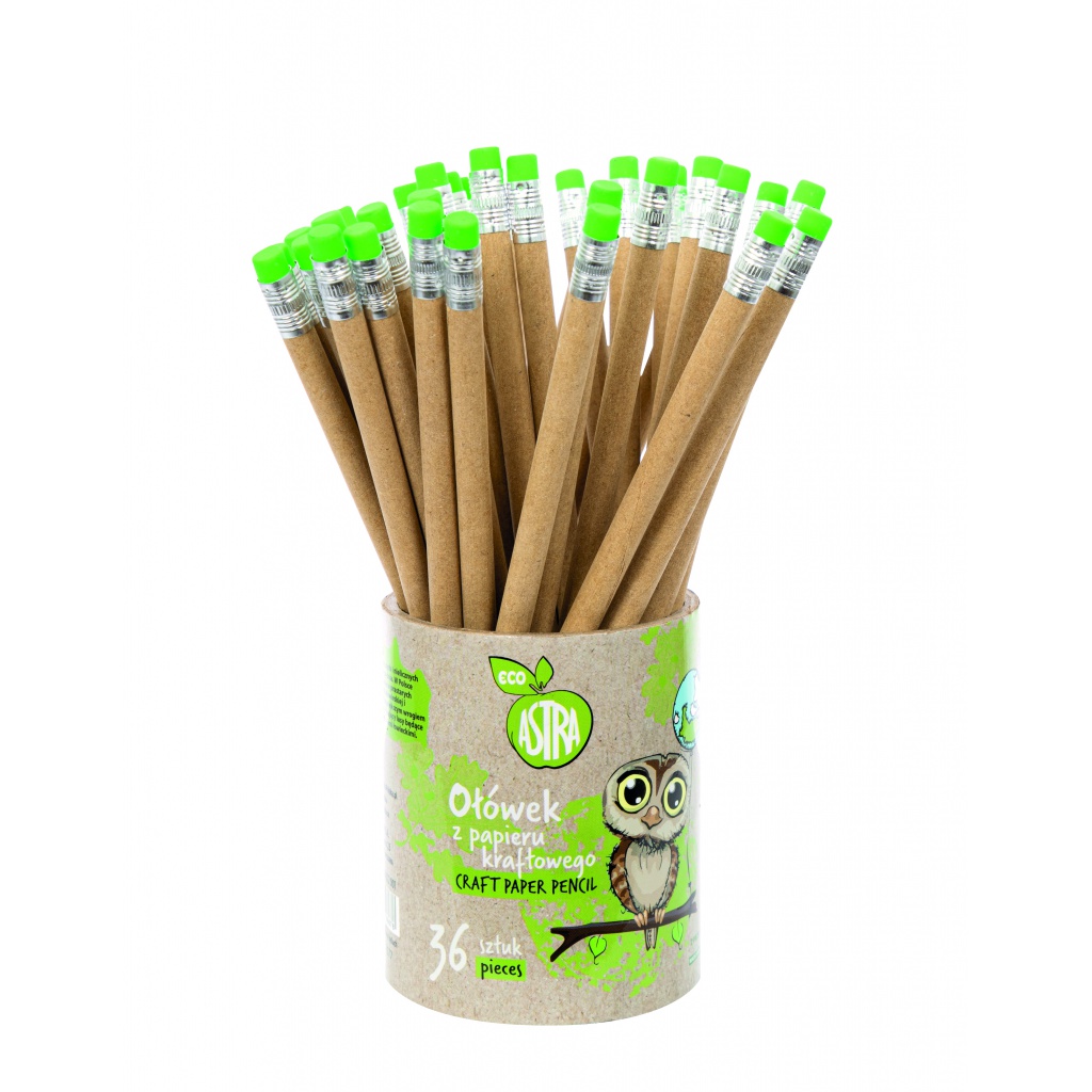 Obyčajná ceruzka z kraftového papiera s gumou Astra Eco, stojan, 206022001