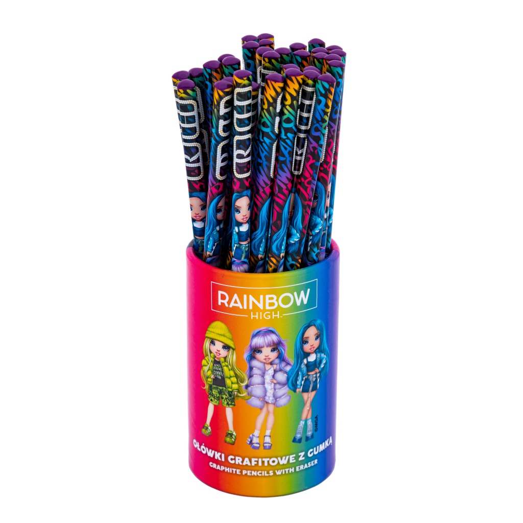 Obyčejná HB tužka Astra Rainbow High, stojan, 206023054
