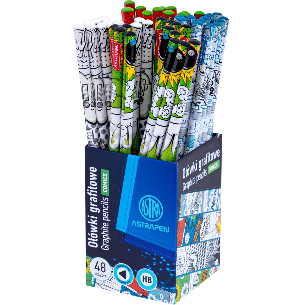 Obyčejná HB tužka AstraPEN Comics, stojan, 206023004