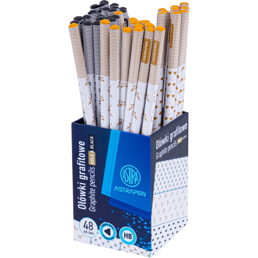 Obyčejná HB tužka AstraPEN Gold and Black, stojan, 206023006