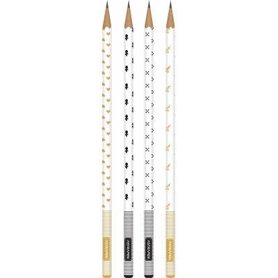 4ks - Obyčejná HB tužka AstraPEN Gold and Black, blistr, 206023015 4ks - Obyčejná HB tužka AstraPEN Gold and Black, blistr, 206023015