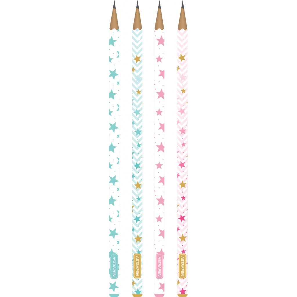 4ks - Obyčejná HB tužka AstraPEN Stars, blistr, 206023016