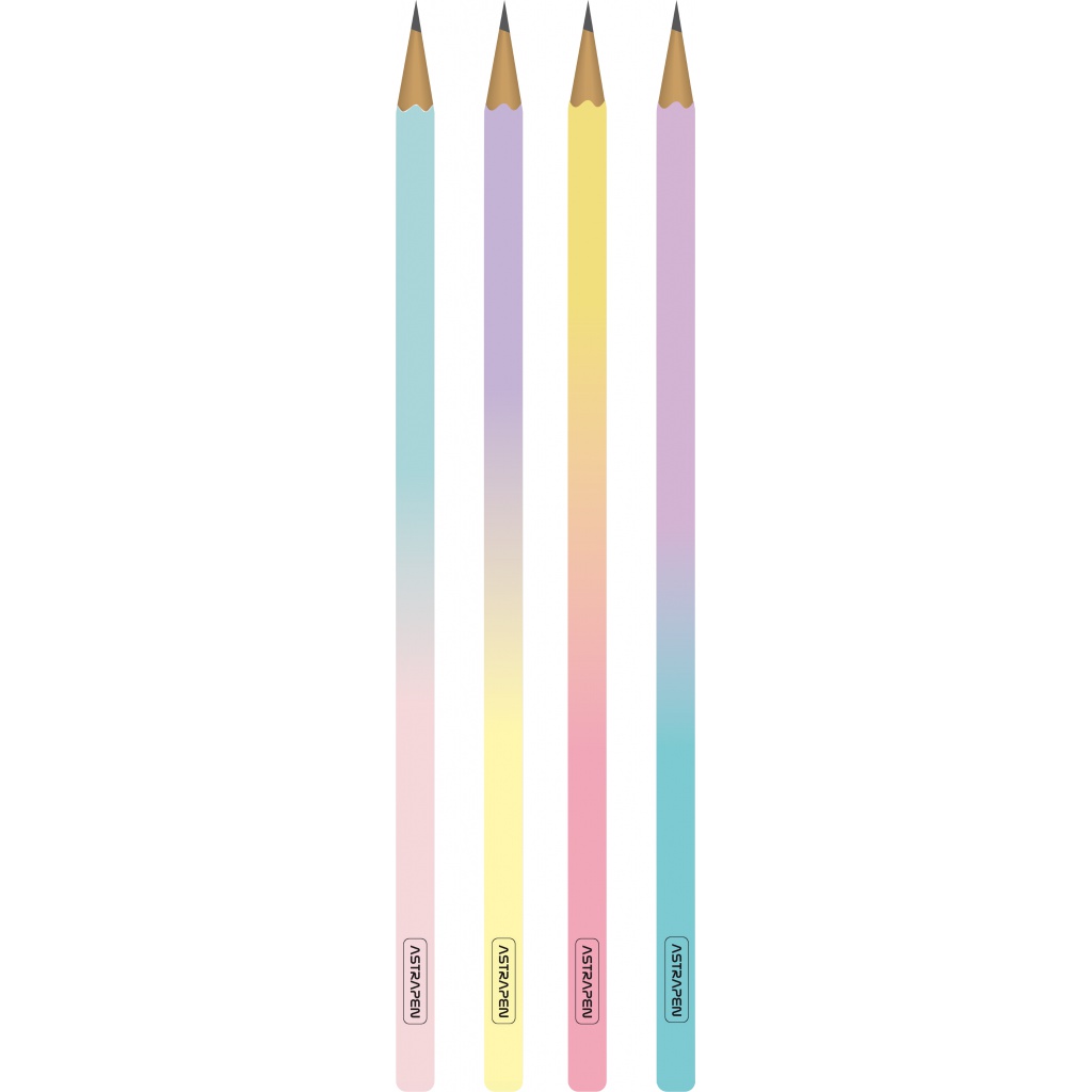 4ks - Obyčejná HB tužka AstraPEN Ombre, blistr, 206023017