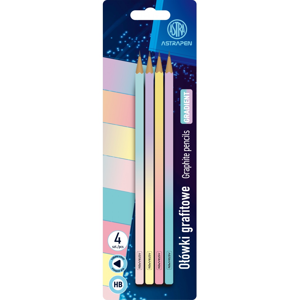 4ks - Obyčejná HB tužka AstraPEN Ombre, blistr, 206023017